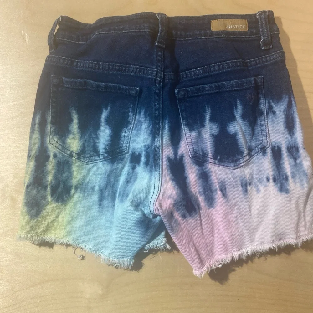 Justice Multicolor Tie-Dye Jean Shorts 16 (GA)